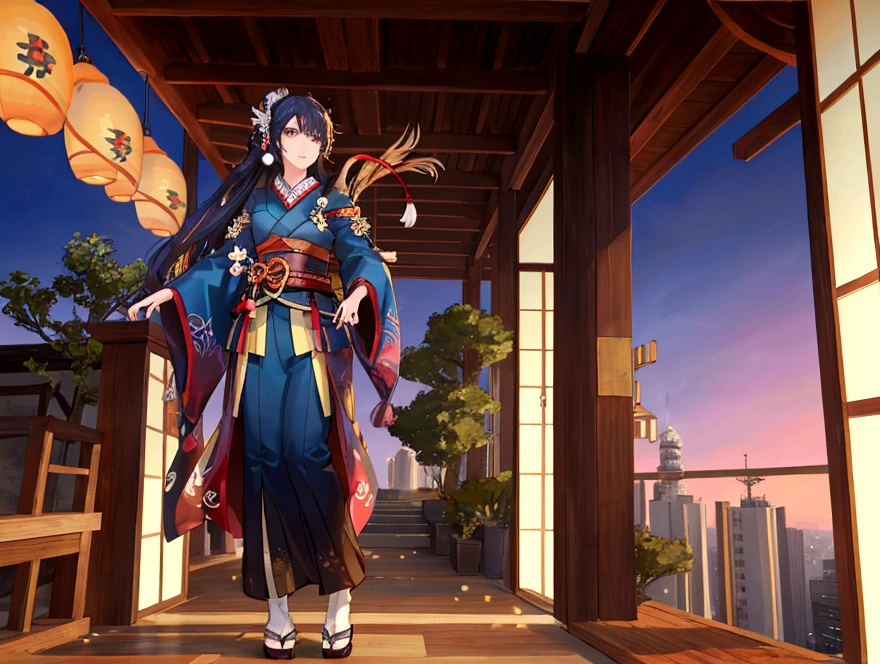 A perfect future city　It is written in Japanese　There is a balcony　Highest quality　Masterpiece