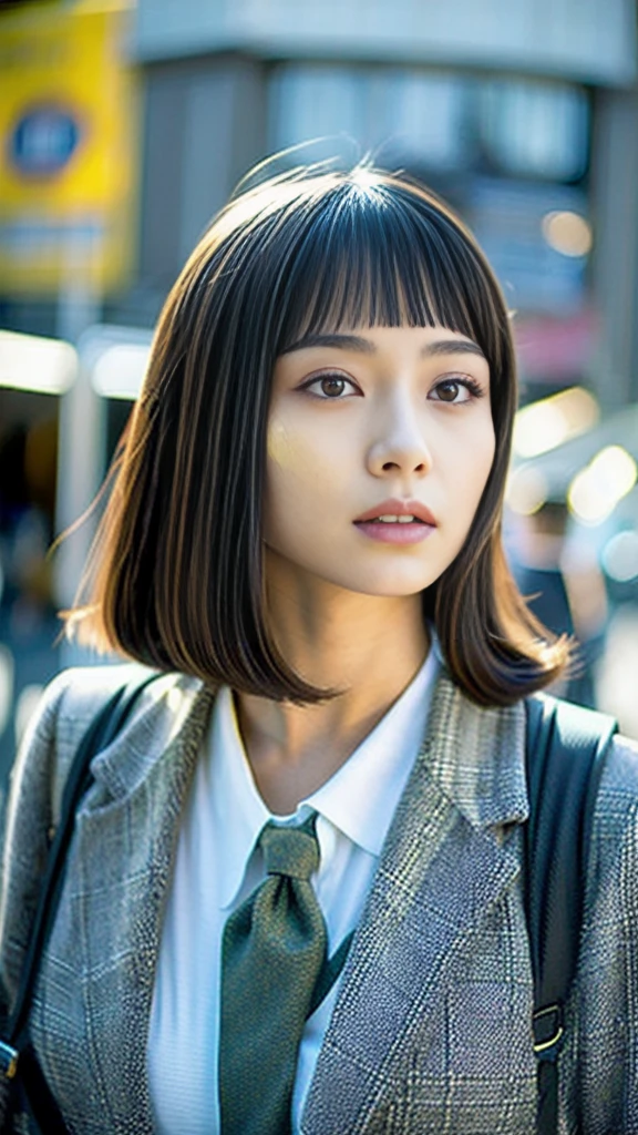 Browsing Caution、Japanese、Face in the 20s、Idol's face、Cute face、Gray business suit、Mini skirt suit, Similar breasts'It's about to burst、Super bursting chest、thin、thin waist、One Girl、8K、Best image qualityUltra high resolution(Photorealistic)、Masterpiece symmetrical high resolution RAW color professional close-up photo 、(High resolution face:1.1)(Cleavage:1.2)、Japanese face、Blurred Background、thinピンク色のリップ、Good lighting、Gal Makeup、Flashy makeup、thin pink lips、Moisturized lips、Heavy makeup、Wavy Hair、Medium Hair、Silver Hair、Silver Hair with asymmetrical bangs、double eyelid、Sunburned skin、Japanese face、Brown Skin、Gal-style long necklace、Gal style bracelet、Gal Accessories、Fancy earrings、Body Piercing、whole body、Laughter、By the pool、Resort、Brown Skin、Black gal、Sexy pose、Naughty pose、Chest Focus、whole bodyエスビアン、Beautiful breasts、Big Breasts