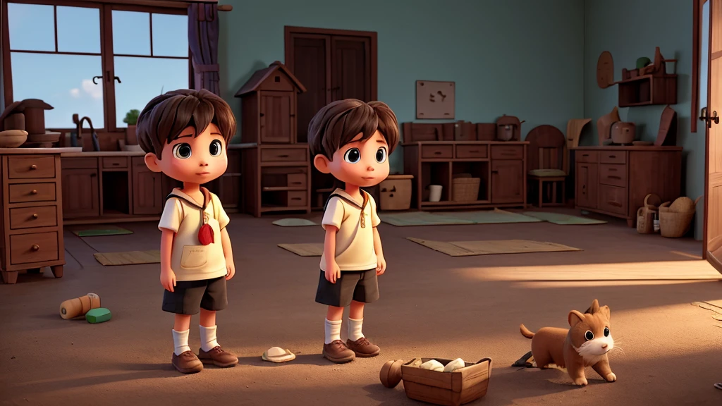 One night, two rural children, Sok and San, decided to investigate the house.