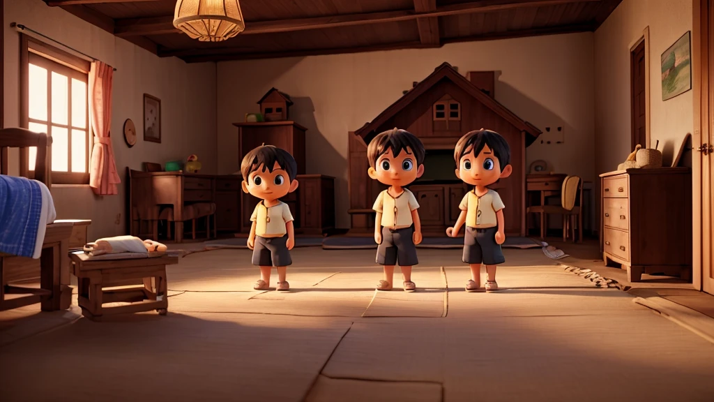 One night, two rural children, Sok and San, decided to investigate the house.