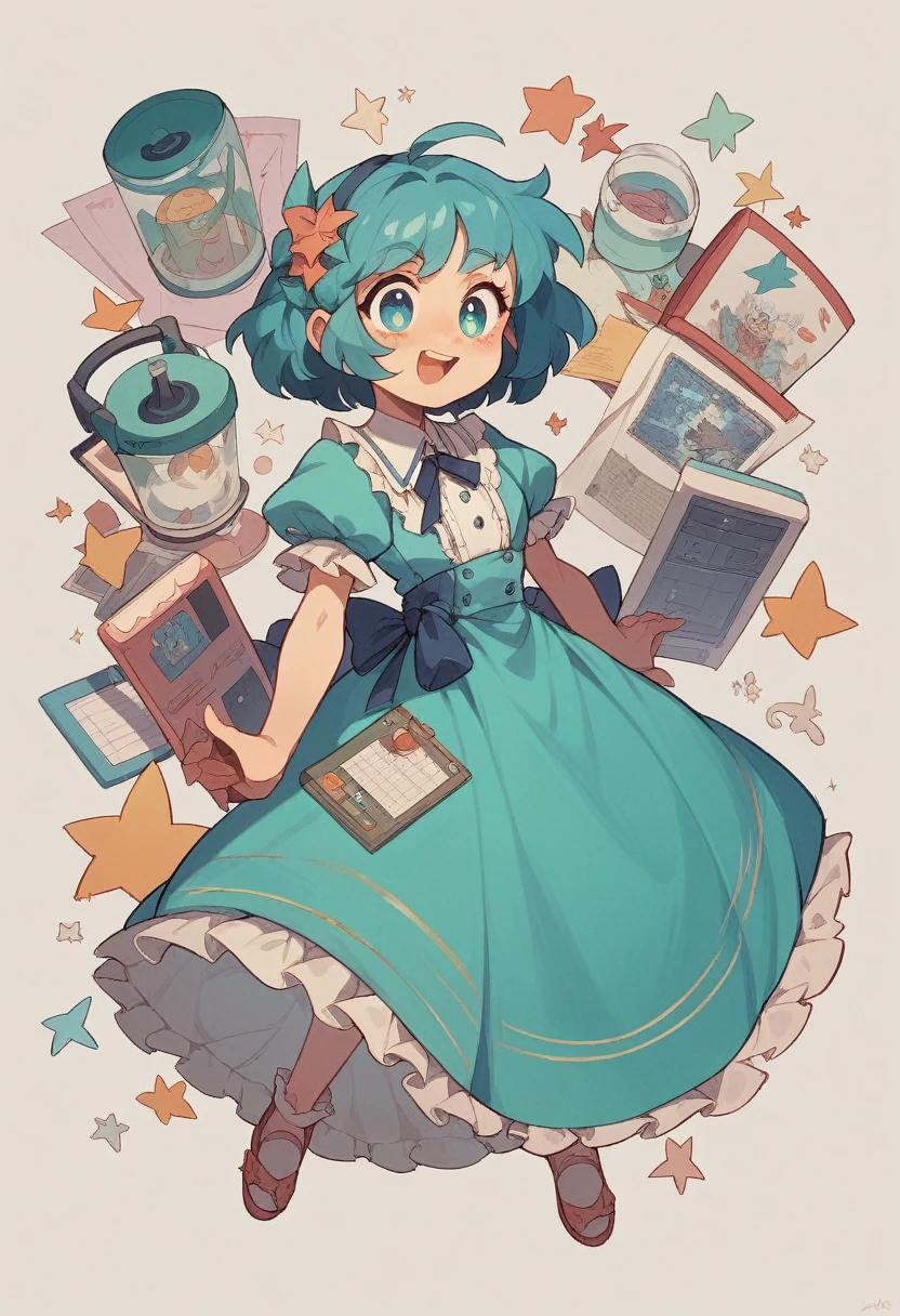 NSFW,highly detailed, 8K, masterpiece, One girl, Blue frills_hair_tube, dress, bend_that&#39;s all , Grin, (perfection_face), Sitting, machine, Brilliant, Complex, Dramatic lighting, 4K, detailed_background, Caustics, full_body, (Surreal:1.3), bloom,(Beautiful lighting:1.3), Caustics, Dynamic Lighting, Beautiful lighting,Soaring skirt,Blue Panties,garter belt,Knee socks,Crotch crack
