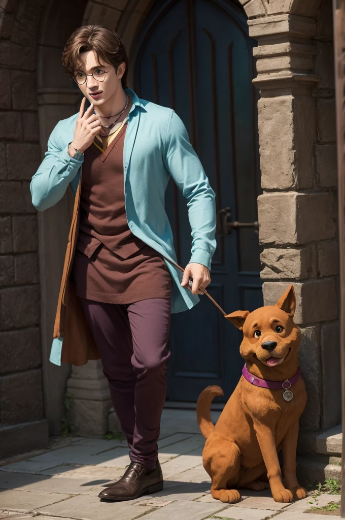 Male a Scooby-Doo with glassa of Harry Potter 
