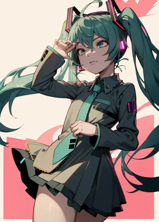 1girl, Hatsune Miku, Cowboy shot,