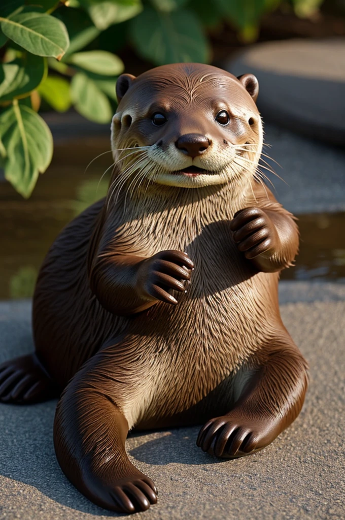 Create a humanized otter that is cute 