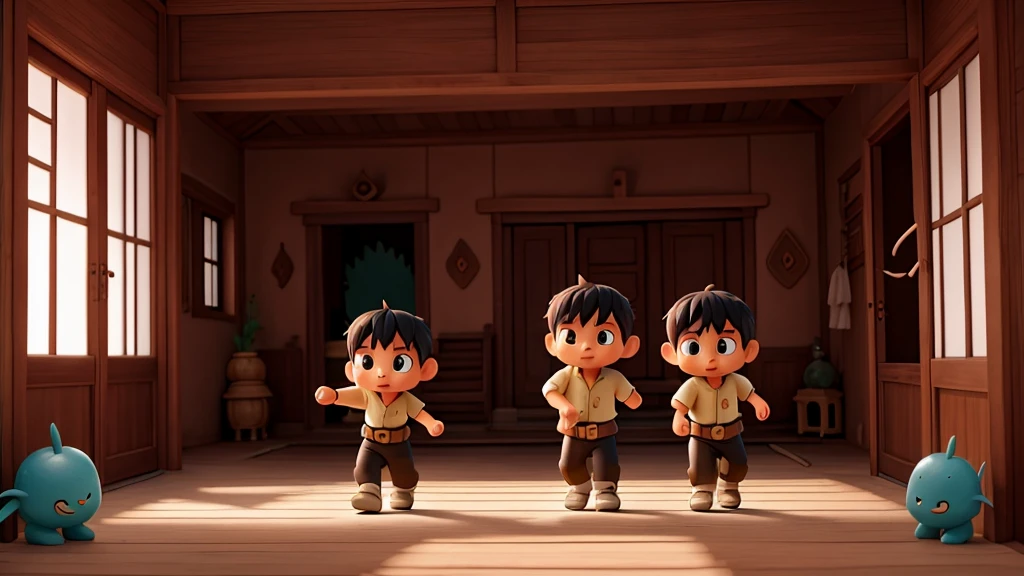 Sok and San need a lot of attention and fear as they run out of the house not far away. They did not return to the dragon house again, and they told others about it to warn them to avoid it.
