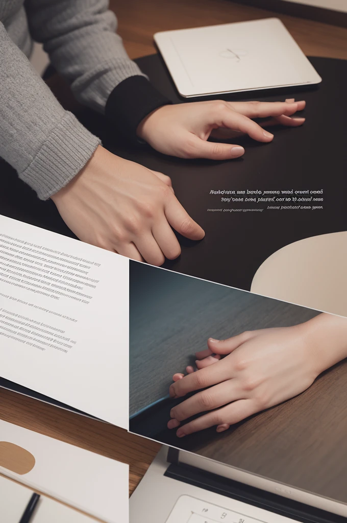 "Create a cover image for a portfolio from copywriting company 'CopyWord'. The image must have a modern and creative design, with company logo (a stylized icon of a pen and a word being written) and the title 'CopyWord Portfolio'. Add visual elements that refer to writing and creativity, like pages flying, A lamp of ideas, and a background with elegant geometric patterns. Use vibrant and harmonious colors that convey innovation and professionalism."