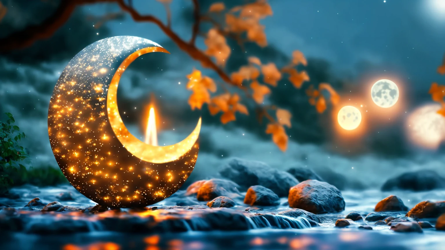 Waterfall on a full moon night, backgroundアートwork, backgroundアート, Beau background&#39;Ecrins, Beautiful moonlight night, Bell Art UHD 4K, background&#39;Ecrins nature animé, Beautiful tranquil waterfall, background&#39;Ecrins de haute qualité, backgrounde cascade, background&#39;Ecrins incroyable, High Quality Wallpapers, background&#39;anime, anime backgroundアート, background&#39;Ecrins HD, 月明かりのbackground, Beautiful moonlight