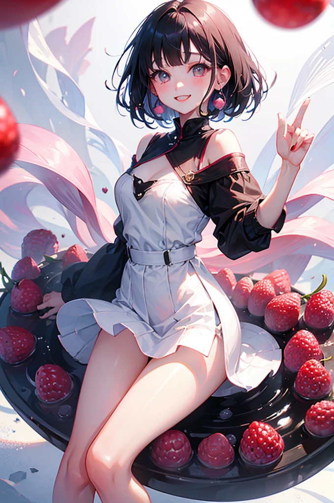 beautiful girl、smile、Berry Short、Black Hair、Short bangs