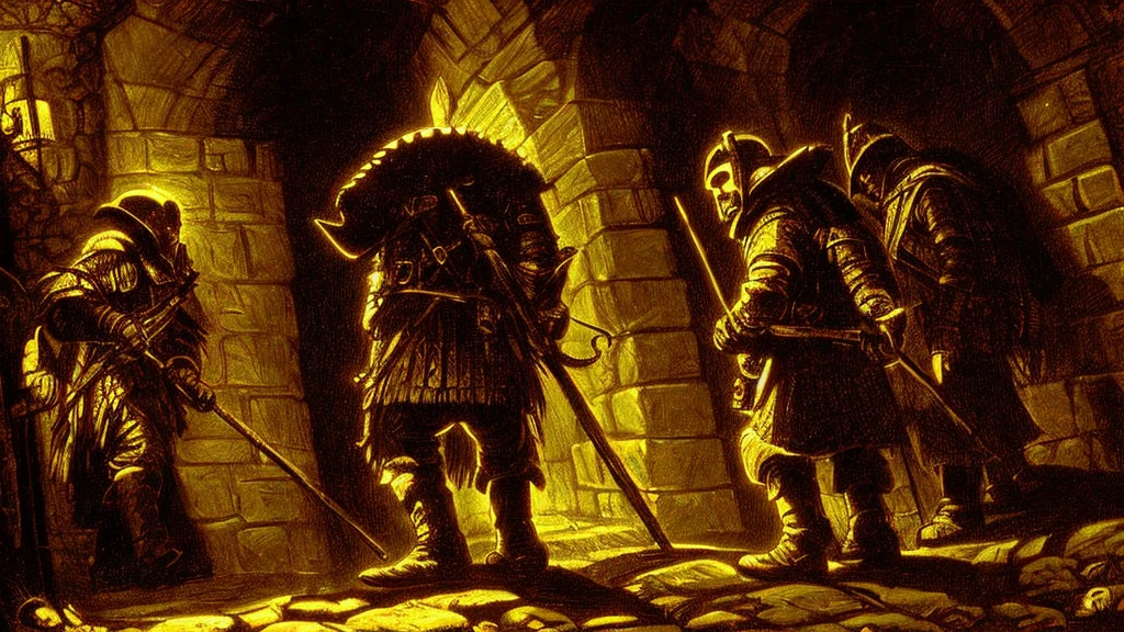 Knight Trudging through a dark dungeon.