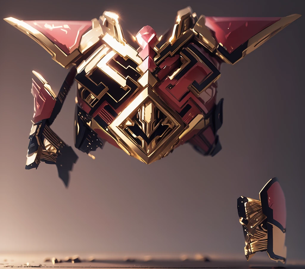 With an imperial sparkling effect，Color changes to ruby and gold，Some rubies and gold（Ensure its layering and armor texture，Ruby as main color，Add some gold for decoration）