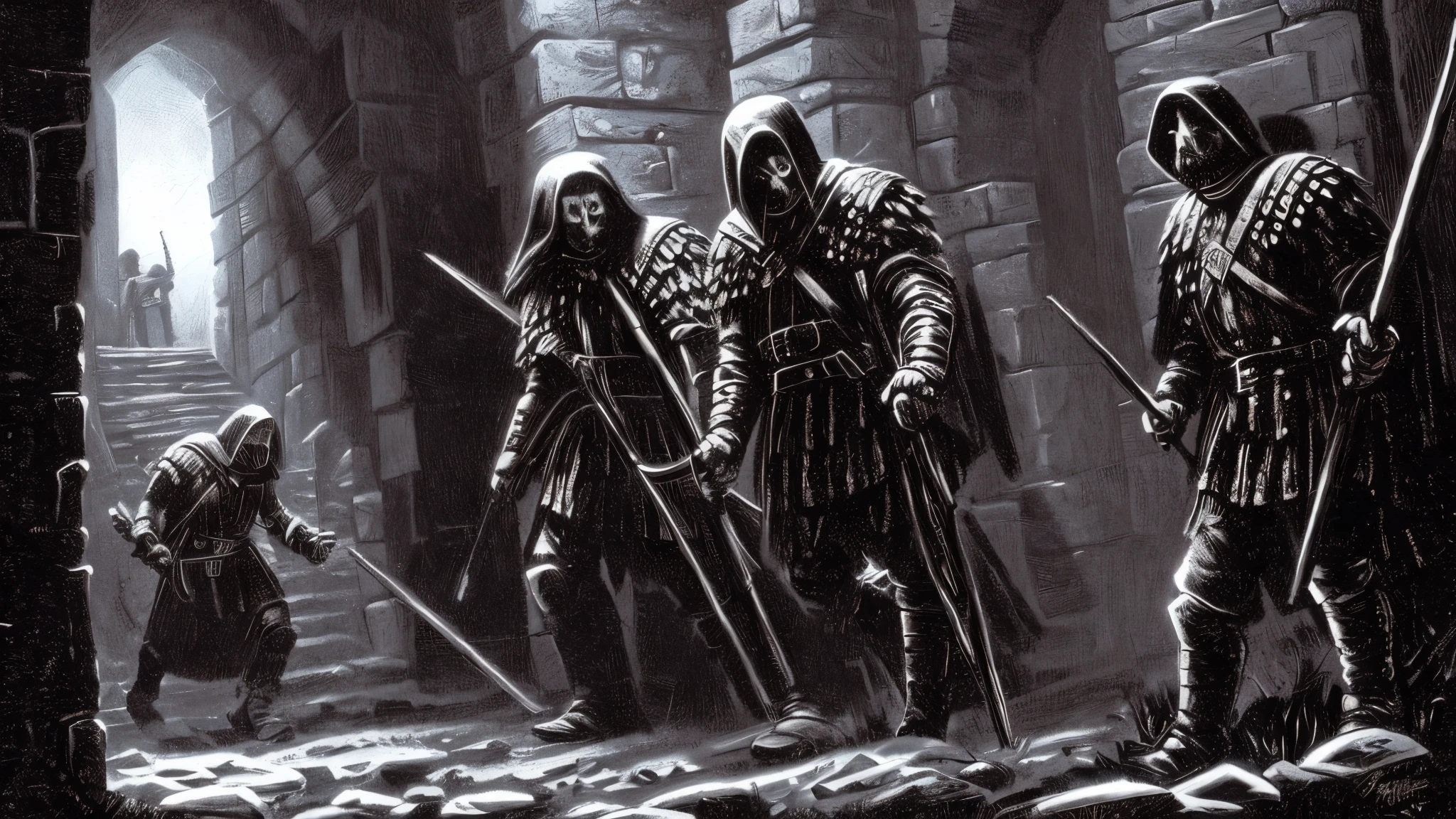 Knight Trudging through a dark dungeon.