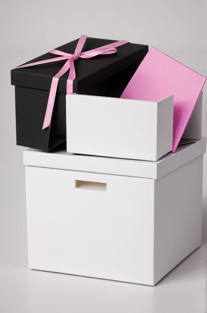 Small white box ,black and pink