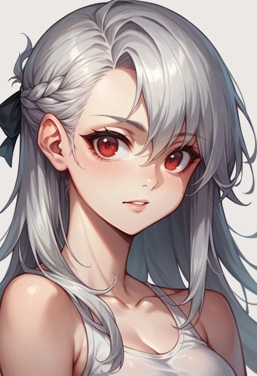 1girl,Silver Hair,Red eyes,Horse&#39;s ears,Horse tail,Curly medium short hair,Square glasses,Wearing a large white coat,hoodie,,Dairy-free,Ahegao,Sweat,Character portrait,full Art,Leotard style swimsuit,Crotch crack,pussy juice,creampie,penis in pussy,penis,Sex,Sit in the pool,1boy