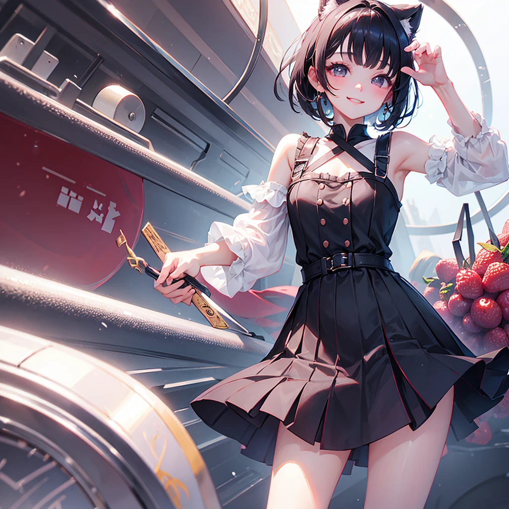 beautiful girl、smile、Berry Short、Black Hair、Short bangs