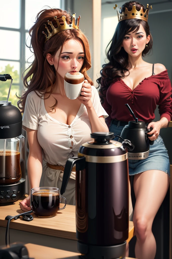 ((queen of the office coffee pot)) ((best quality)), ((masterpiece))