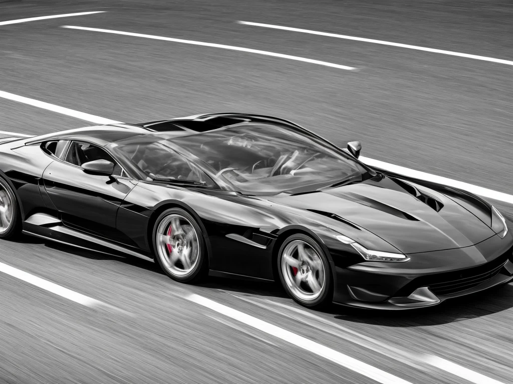 Driving scene，Black and white line drawing，HD，The car model is reasonable，Accurate perspective，Best quality，Accurate proportions