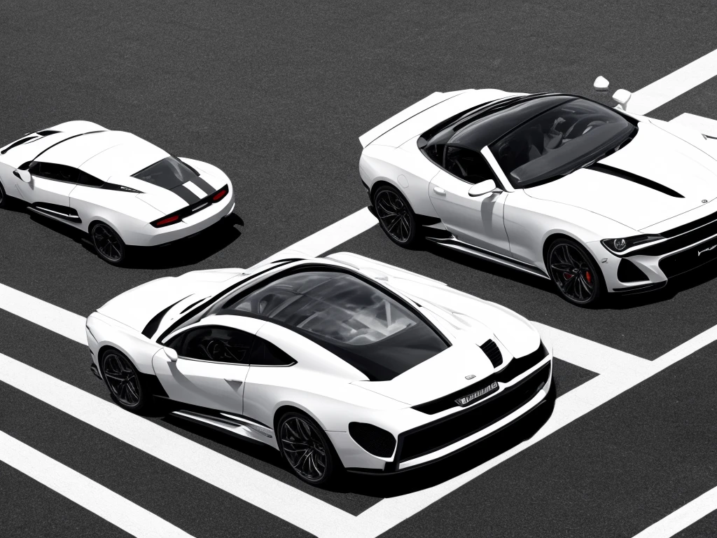 Driving scene,Black and white line drawing,HD,The car model is reasonable,Accurate perspective,Best quality,Accurate proportions