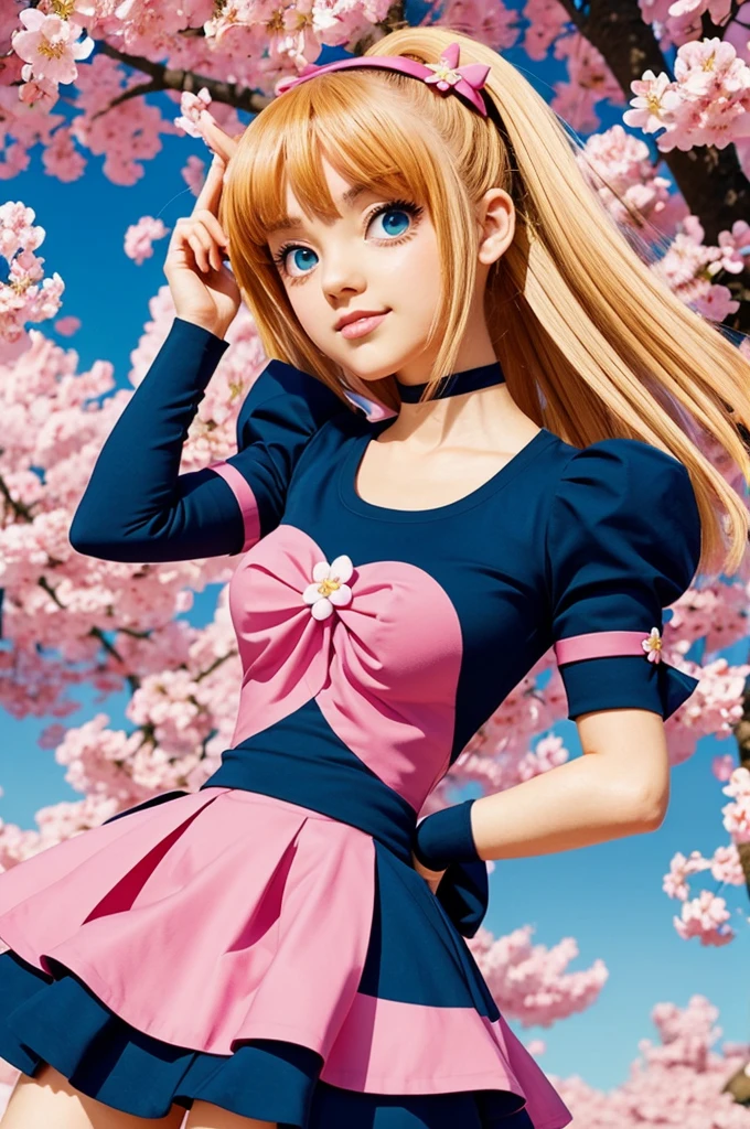Blossom en estilo anime de the power puff girls
