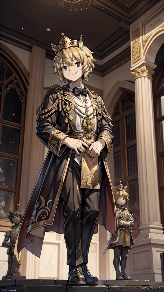 European aristocratic style clothing，贵族Men's dress，Tuxedo，Medieval style，Palace style，Men's dress，黄金statue，少年的黄金statue，男孩的黄金statue，黄金少年statue，巨大statue，Vision，巨型statue，男孩statue，femboy，Tomgirl，巨大statue，Gold statue，statue，黄金男孩statue，Smiling emoticon，微笑表情的statue，crown，crown，crown