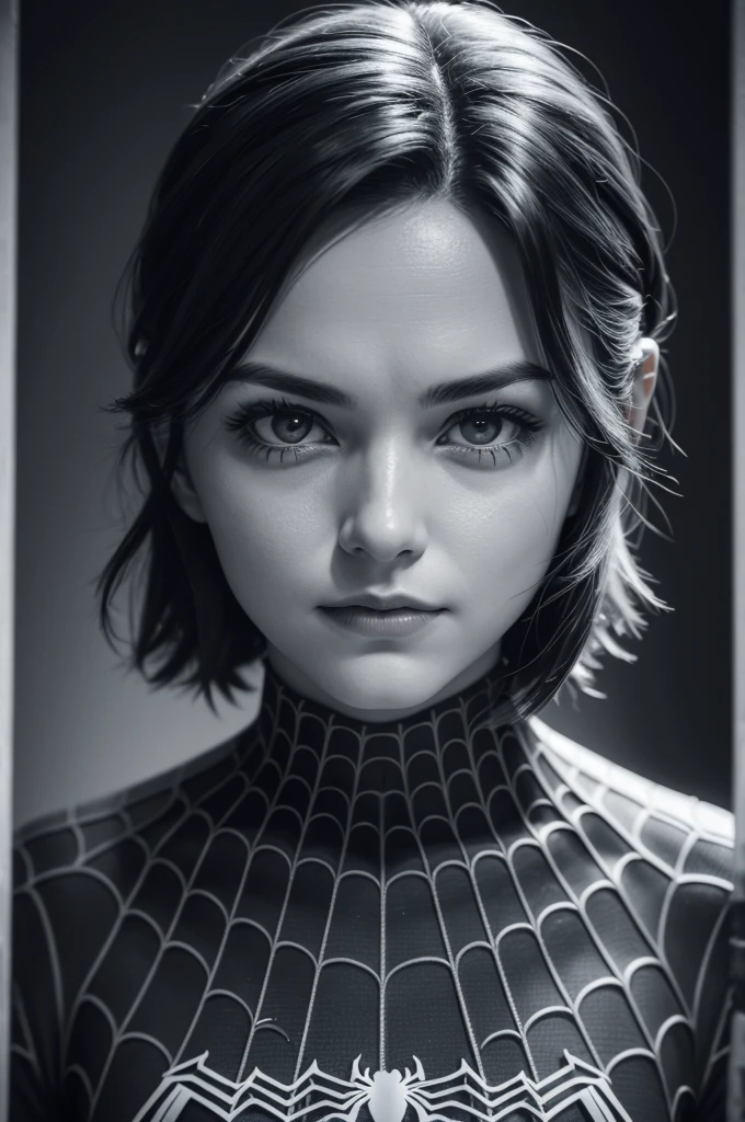 A photograph of Spider-Man, without mask, the 20s, bonitas, face detailed, looking at the camera, portraite, 8k hd, high qualiy