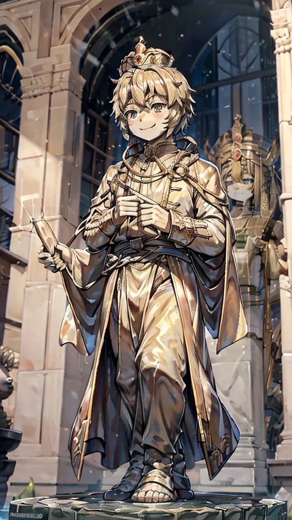 男孩的黄金statue,王子的黄金statue,黄金statue,男孩statue,长发男孩的黄金statue,statue,European aristocratic style clothing,贵族Men's dress,Tuxedo,Medieval style,Palace style,Men's dress,黄金statue,少年的黄金statue,男孩的黄金statue,黄金少年statue,巨大statue,Vision,巨型statue,男孩statue,femboy,Tomgirl,巨大statue,Gold statue,statue,黄金男孩statue,Smiling emoticon,微笑表情的statue,crown,crown,crown