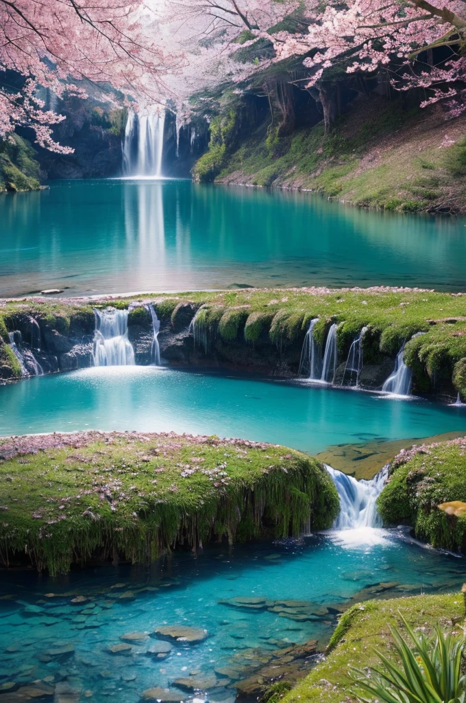 (Very beautiful and detailed watercolor painting),Beautiful Nature,Beautiful lake\((A very detailed and beautiful galaxy is displayed.:1.4)\),waterfall,Fantasy,Some fairies, break ,quality\(8K,非常に精細なCGユニットのwallpaper, masterpiece,High resolution,top-quality,top-quality real texture skin,Surreal,Increase the resolution,RAW Photos,最高quality,Very detailed,wallpaper\)