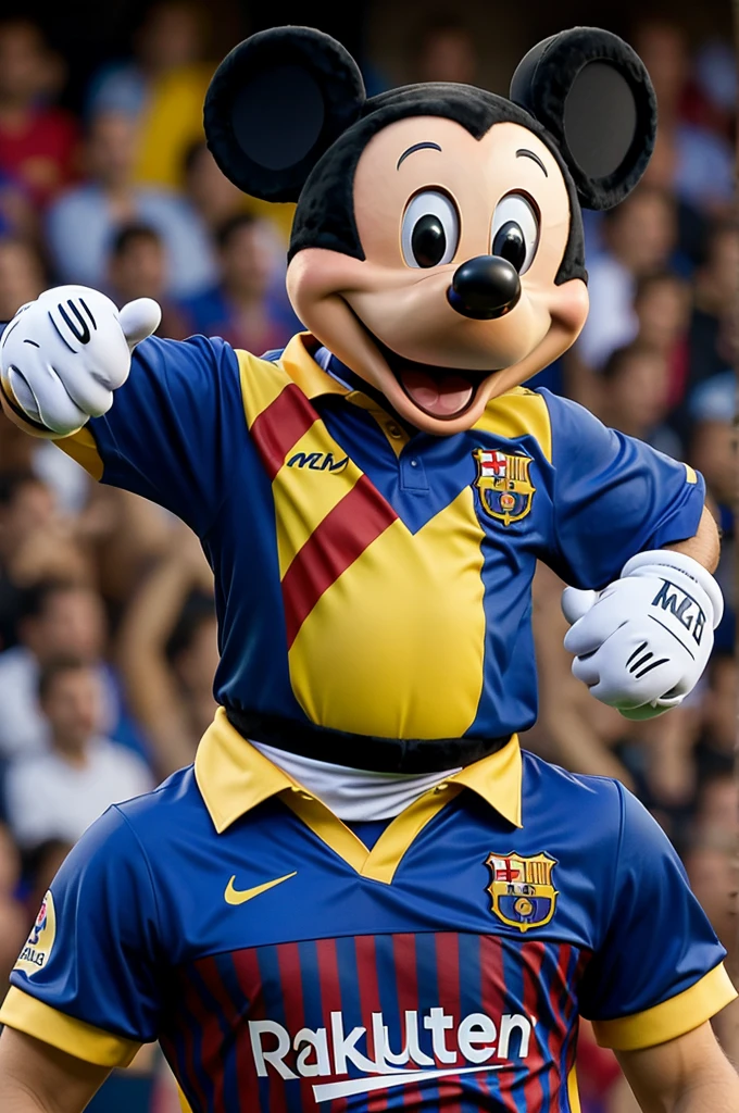 Mickey mouse with the Barcelona Sporting Club shirt