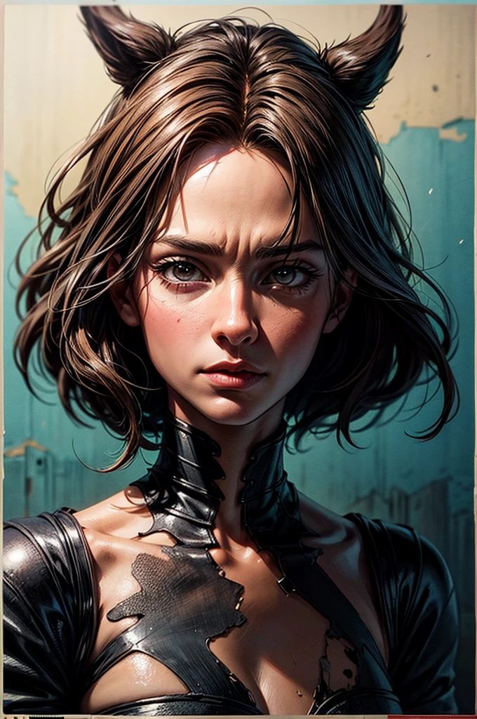 Hugh Jackman as Wolverine, VHS Effect, (Poster: 1.6), Poster on the Wall, Nostalgia, Movie Poster, Portrait, Close-up (Skin Texture), Intricate Detail, Fine Detail, Hyperdetail, Ray Tracing, Subsurface Scattering, Diffuse Soft Light, Shallow Depth of Field, by Oliver Wetter