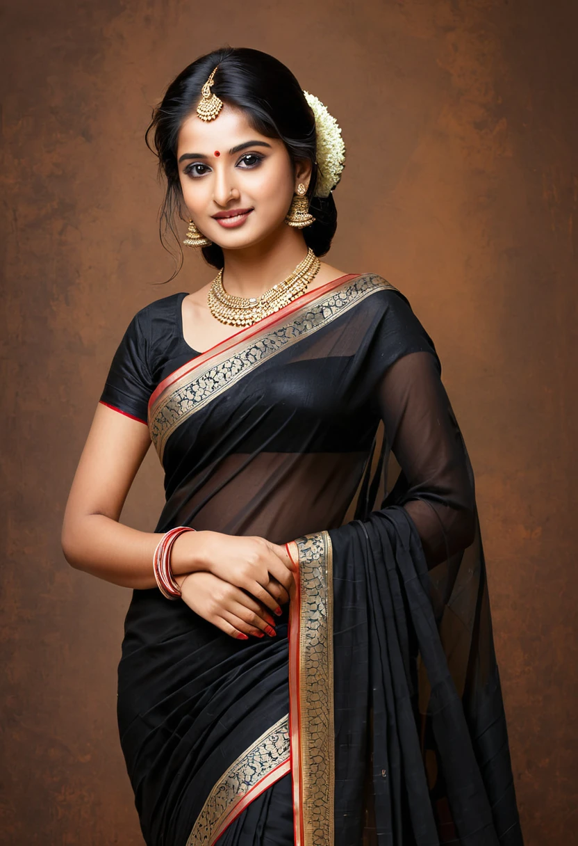 Indian tradition girl with black saree