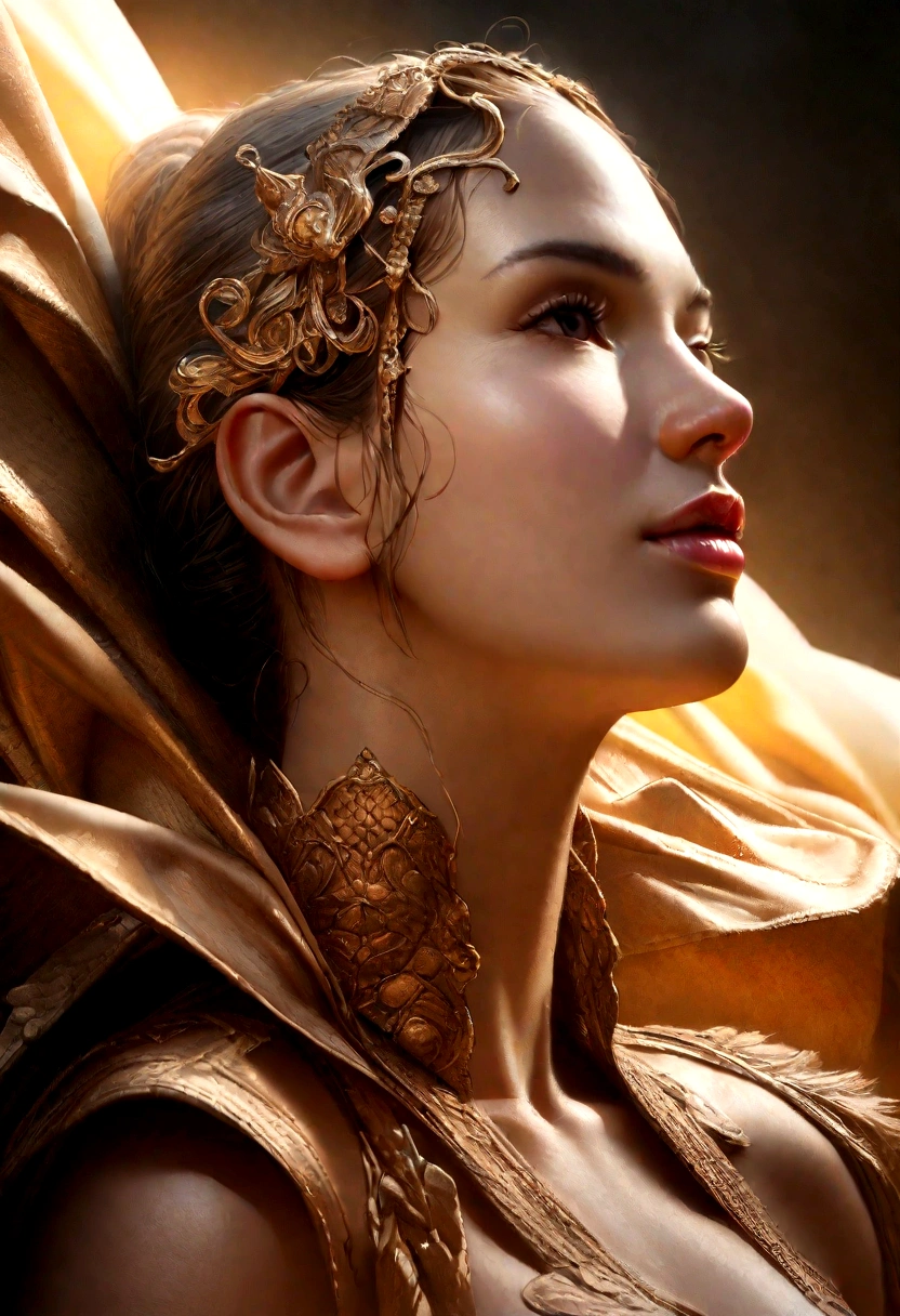 a beautiful nude woman made of pudding, detailed face and body, intricate details, (best quality,4k,8k,highres,masterpiece:1.2),ultra-detailed,(realistic,photorealistic,photo-realistic:1.37),hyperrealistic,realistic skin texture,smooth and glossy pudding material,dramatic lighting, warm color tones,chiaroscuro lighting,cinematic composition,intricate details,highly elaborate