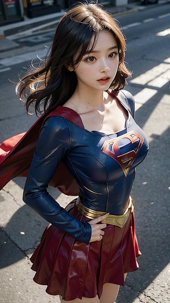 Woman body set big breasts, Supergirl costume dress