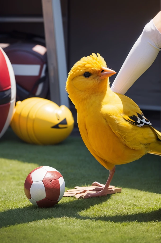 Make a yellow canary football mascot
