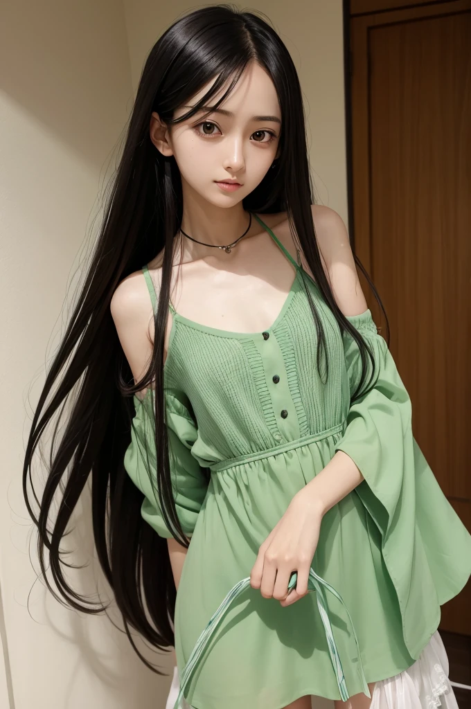 Muichiro with long and pretty hair, pretty face and eyes and with 