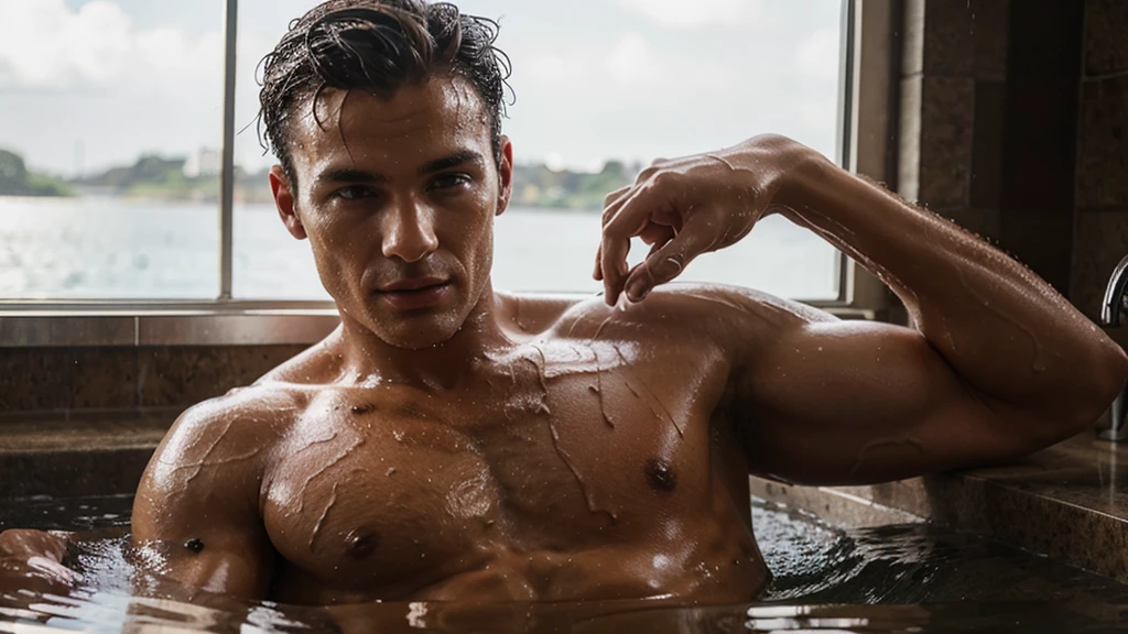 male model. wet