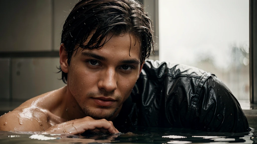 male model. wet. Young