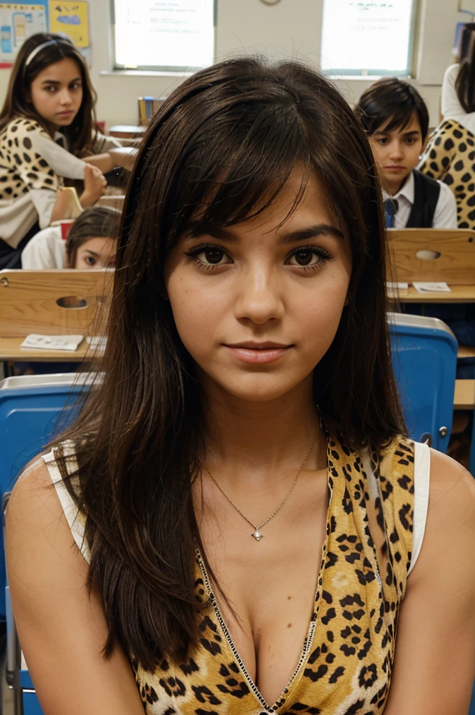 make a picture of the school class with a cheetah and use the sentence Trixy Tarsicia