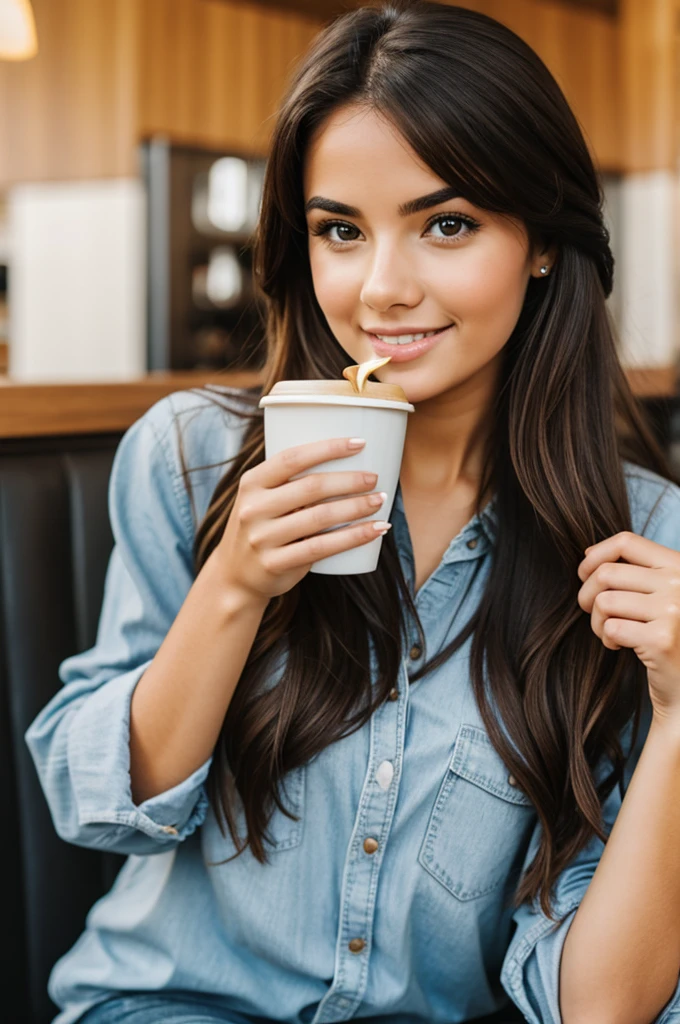 Young woman drinking coffee