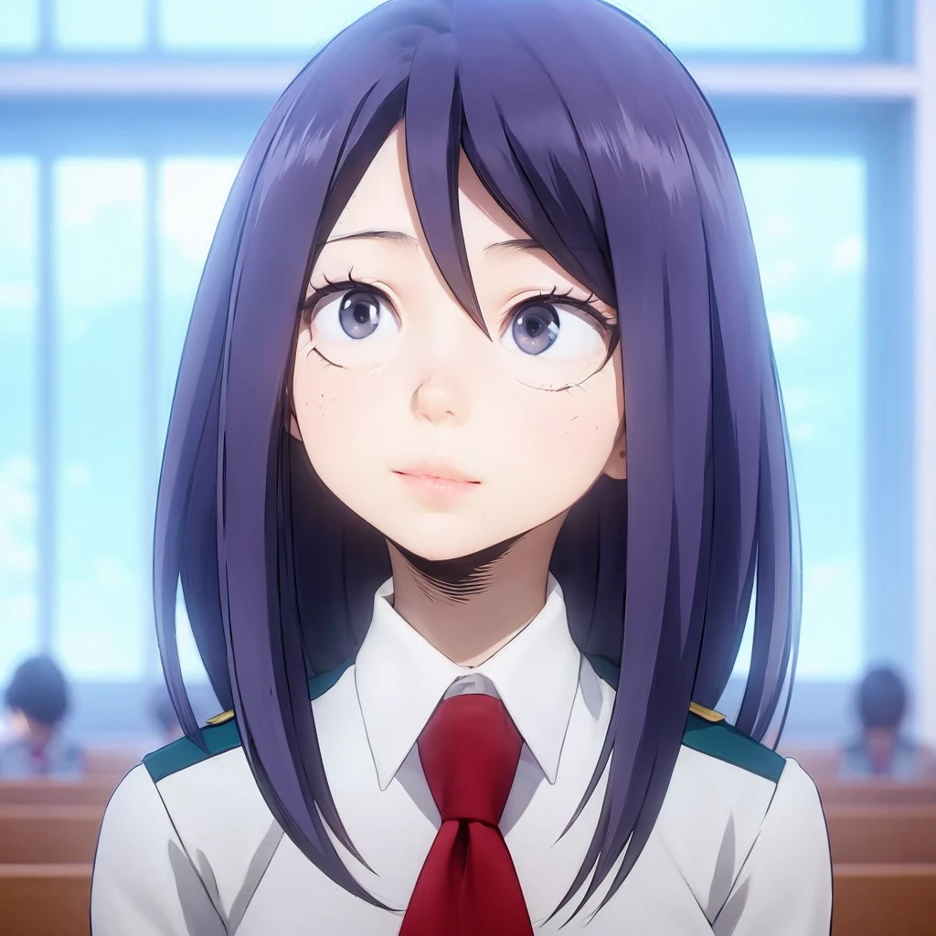 My hero academy Girl with shoulder-length black hair My hero academy girl with blank white eyes My hero academy girl with the UA uniform C