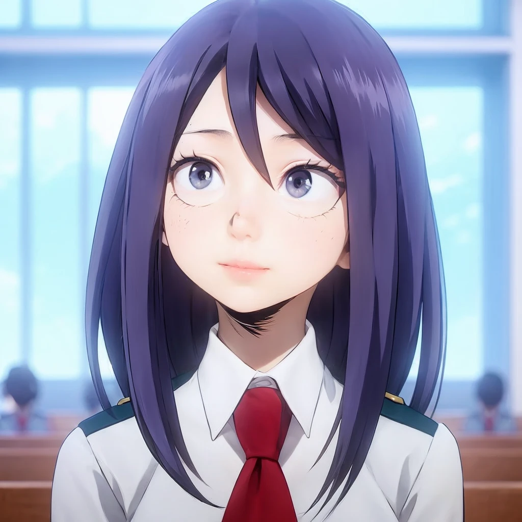 My hero academy Girl with shoulder-length black hair My hero academy girl with blank white eyes My hero academy girl with the UA uniform C