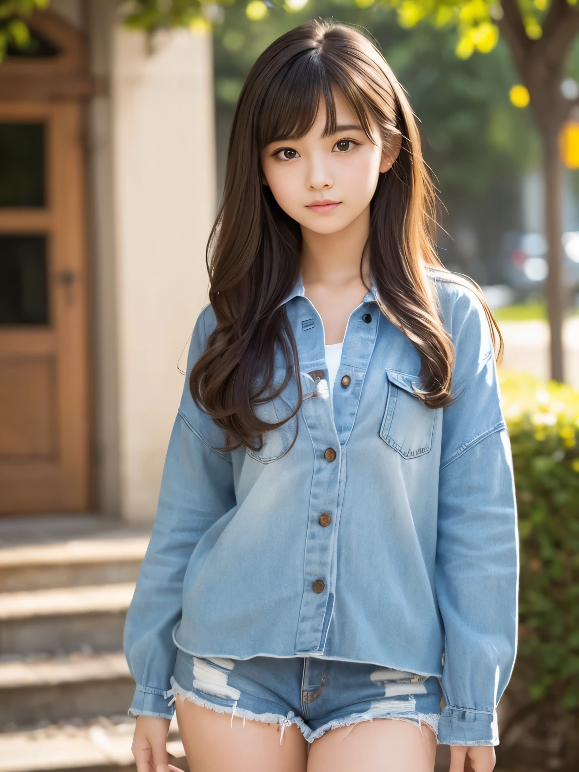 (Best-quality, Masterpiece, Ultra-High-Resolution, (Photorealistic:1.4), Raw Photo, depth of field, professional lighting, perfect anatomy, extremely details), 1girl, -yeld, thost famous Japanese idol, (extremely cute face, (extremely cute big-eyes), extremely cute hair, extremely cute skins, extremely cute long-eyelashes, extremely cute lips), extremely cute body, extremely cute thighs