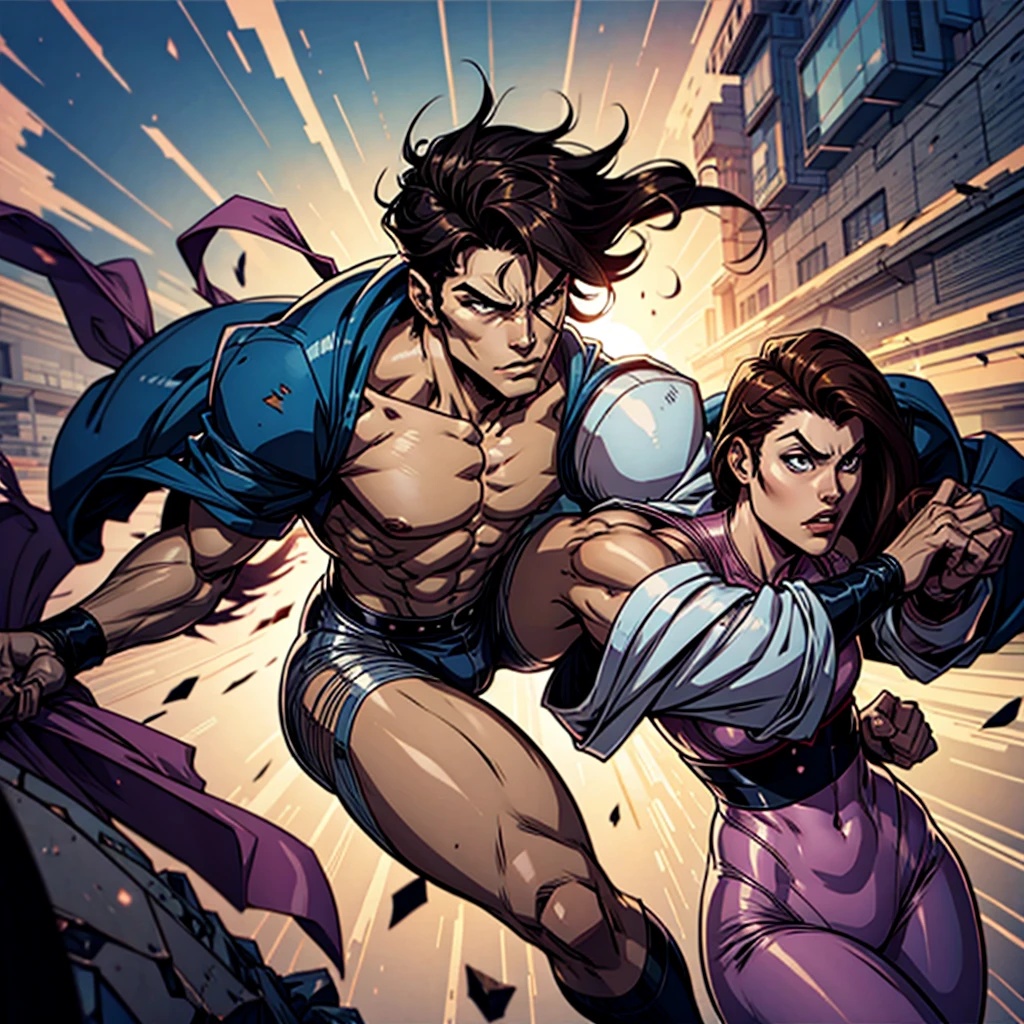 Huge muscles,((Huge erect penis)),Ashton,Robe,Red Dragon and Red Dragon,Two Dragons,紫のRobeに青いマント,Black Bandana,Her hair is chestnut brown and medium-long and straight.,Wield a small sword,Massive ,A crying face enduring pain,宝石の装飾がついたRobe留め,Bodysuits,Black light,Devil horns