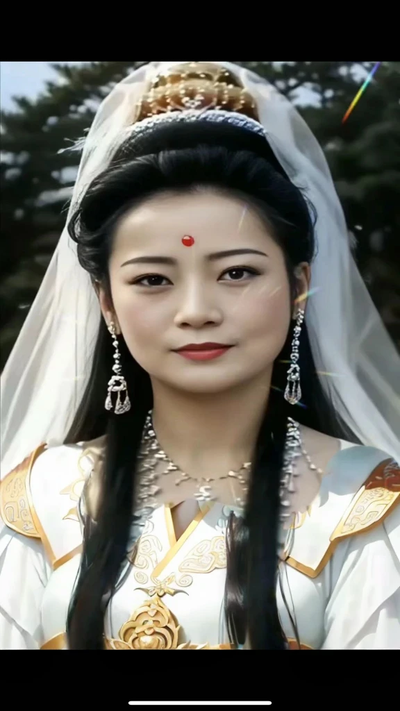 aethereal, Clouds, highly - detailed,A high resolution,4K,8K,sexy cleavage,curves,boobgasm,cleavage of the breast ,Wear a crown on your head,Ancient Chinese clothing, super detailing, ultra high def, high qulity, Extremely detailled, offcial art,a close up of a woman wearing a white dress and a necklace,ancient chinese goddess, guanyin of the southern seas