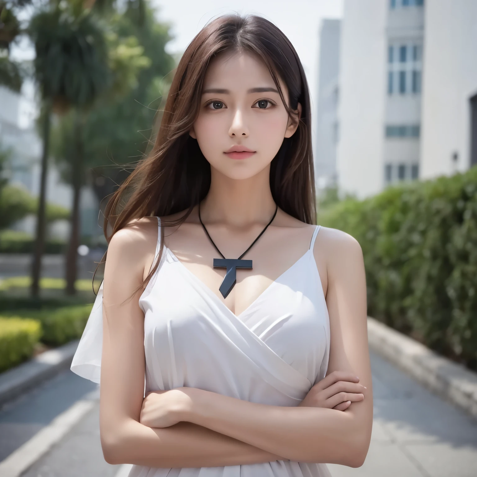 woman Make a cross shape with your arms in front of your chest rejection