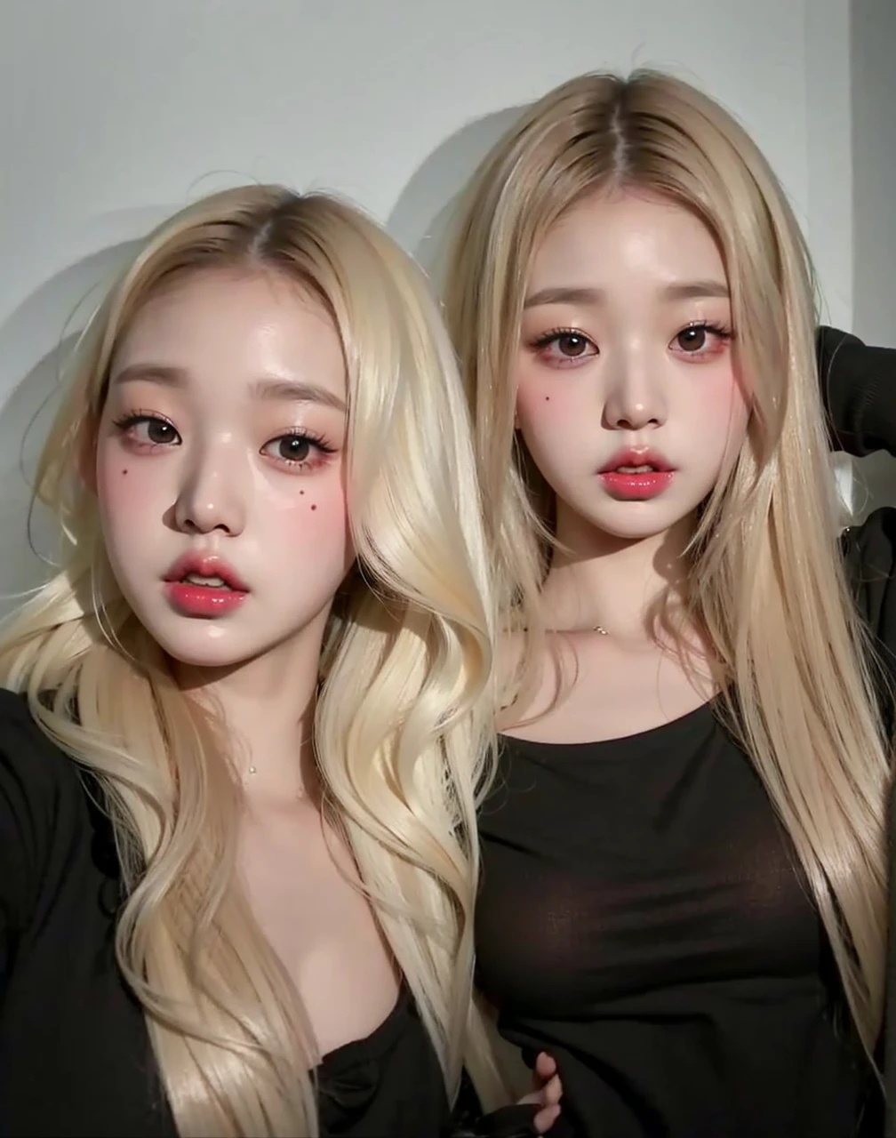 Wonyoung from IVE face, foto realista, ultra HD, 8k, big juicy lips 