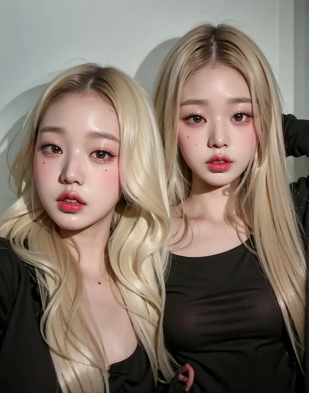 Wonyoung from IVE face, foto realista, ultra HD, 8k, big juicy lips