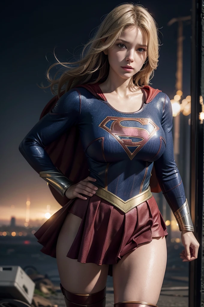 supergirl, fully body, big breasts, dripping clothes.