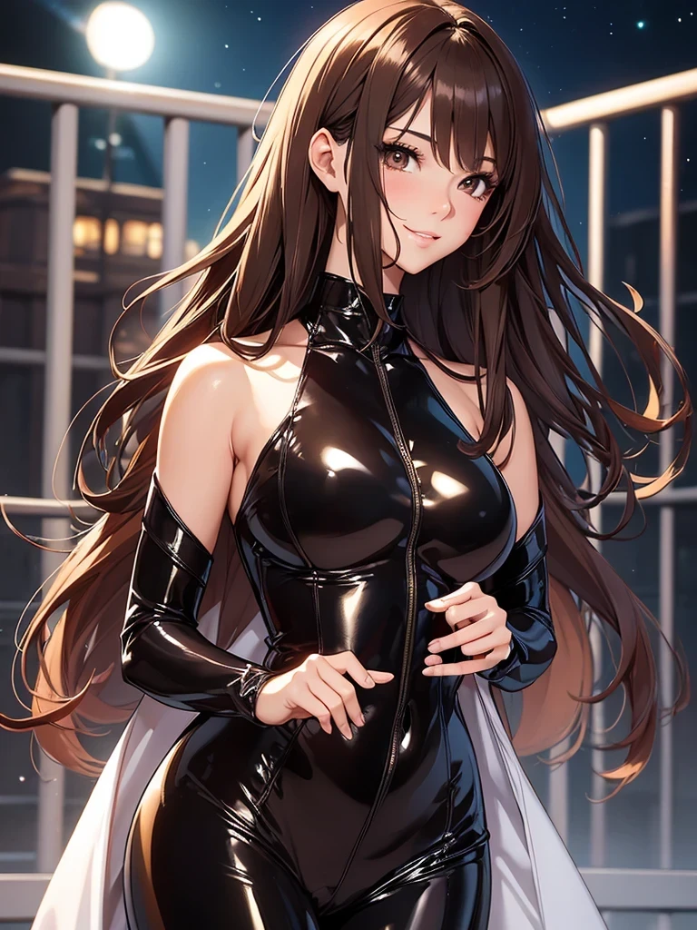 Beautiful Woman Height 170cm、Bust 100
Beautiful bodystocking latex underwear,
Light 黒Brown Hair A friendly smile magic Masterpiece Night Magic sexy, extremely beautiful 22歳 Big Breasts Beautiful Eyeagical gentle lighting cowboy shot ,prison、美しい手