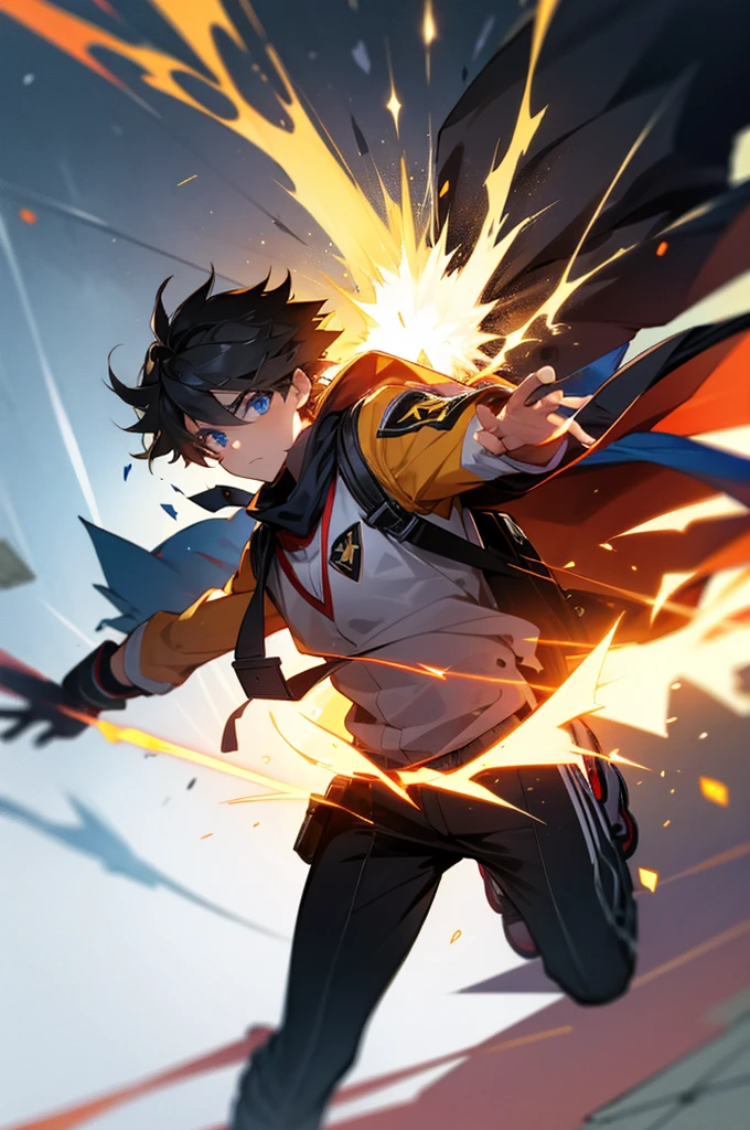 Male ,student background,Backpack, explosion power