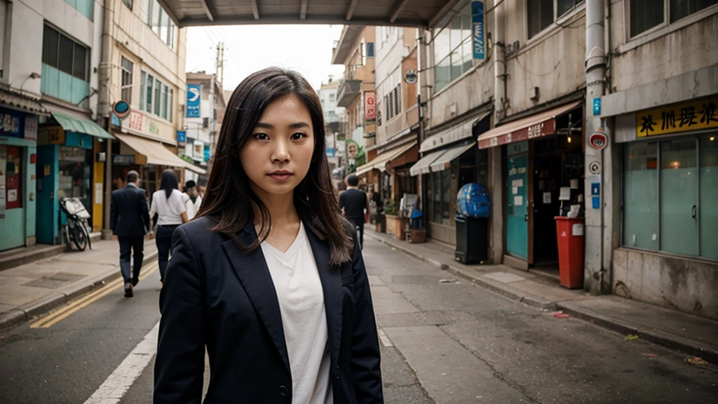 Asian girl. Suit