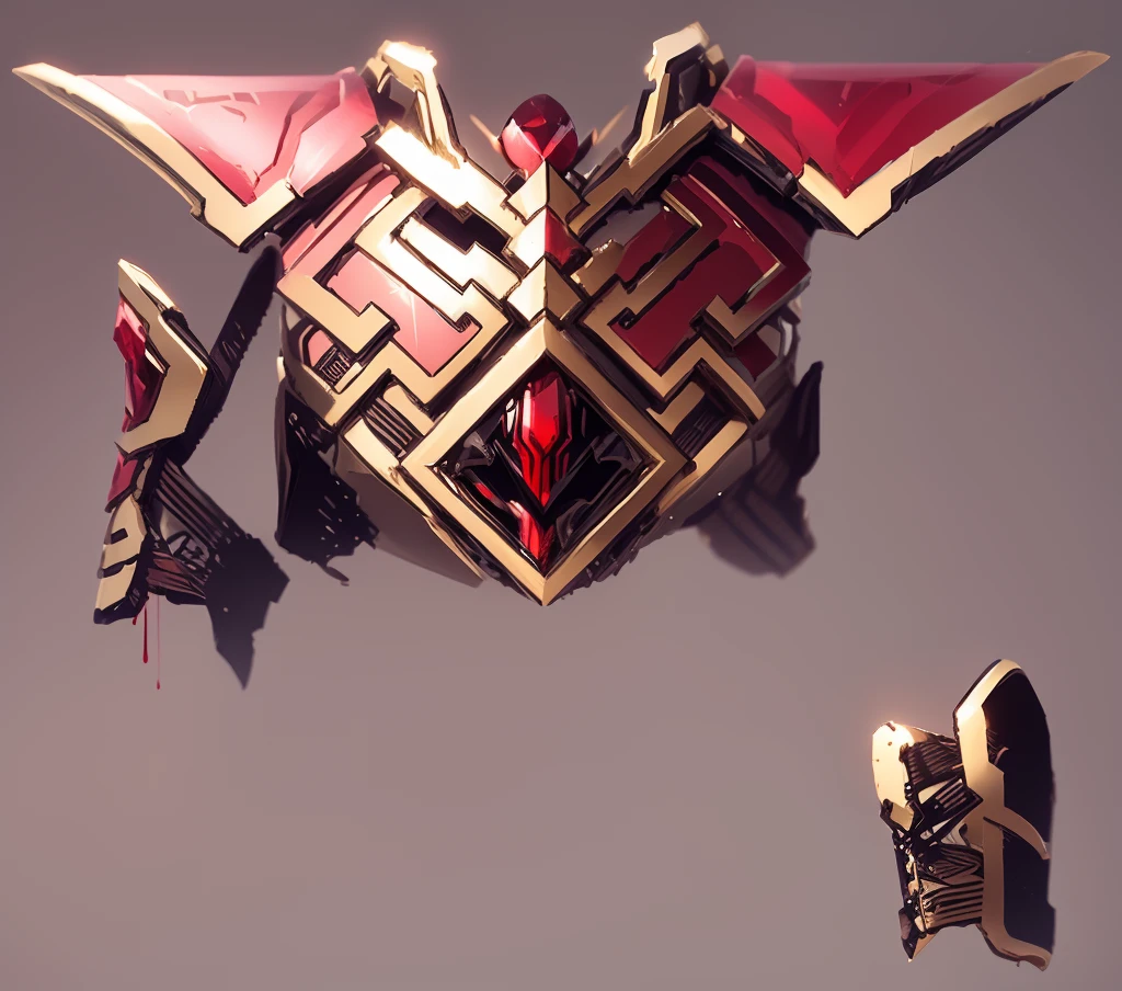 The color changes to blood ruby and gold,Some blood rubies and gold(Ensure its layering and armor texture,Ruby as main color,Add some gold for decoration)